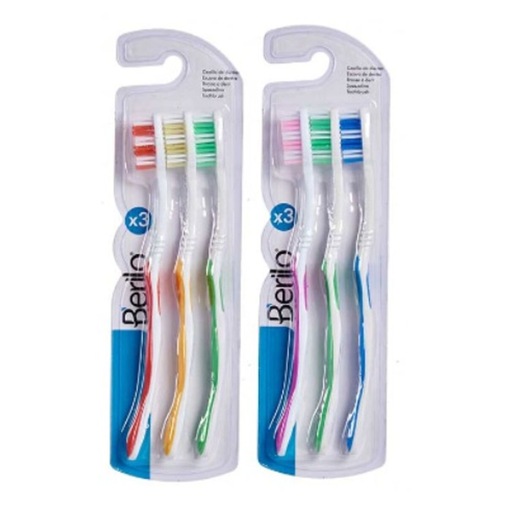 Toothbrush Berilo AR1410005 Yellow Blue Red Green Pink (12 Units)