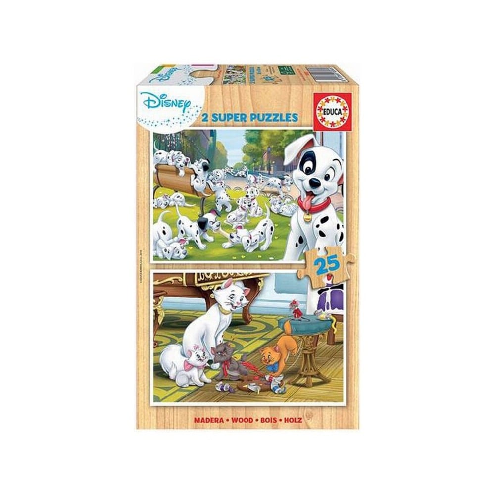 2-Puzzle Set Disney Dalmatians + Aristochats 25 Pieces