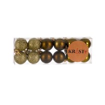Weihnachtskugeln-Set Krist+ HM20164-073 HM20164-073 grün Kunststoff (12 Stück)