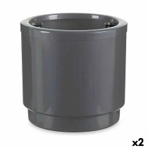 Pot auto-arrosant Ibergarden 4138-PLA 4138-PLA Argenté polypropylène 38 x 37,5 x 38 cm 38 x 37 x 38 cm (2 Unités)