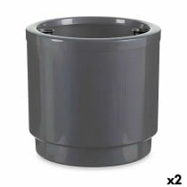 Self-watering flowerpot Ibergarden 4138-PLA 4138-PLA Silver polypropylene 38 x 37,5 x 38 cm 38 x 37 x 38 cm (2 Units)