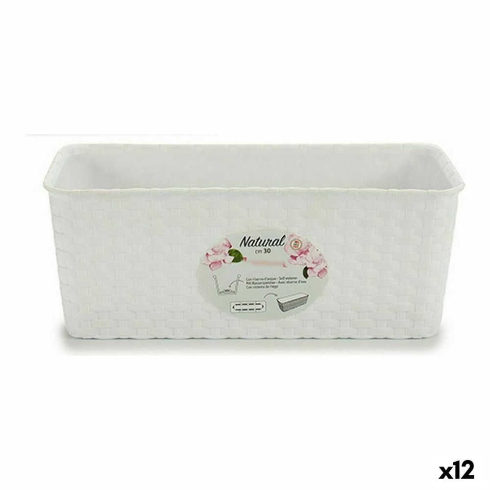 Planter Stefanplast 73600 73600 White Plastic 13 x 11 x 28,5 cm 29 x 11 x 12,5 cm (12 Units)