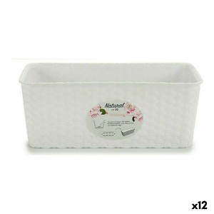 Planter Stefanplast 73600 73600 White Plastic 13 x 11 x 28,5 cm 29 x 11 x 12,5 cm (12 Units)