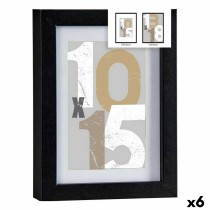 Photo frame Gift Decor 668826-BLACK 668826-BLACK Black Glass MDF Wood (6 Units)
