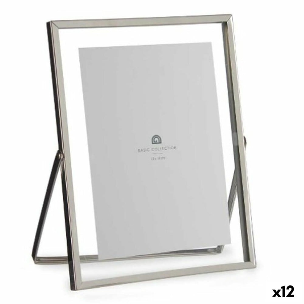 Photo frame Gift Decor MS61015-B-S MS61015-B-S Silver Metal Glass Plastic (12 Units)