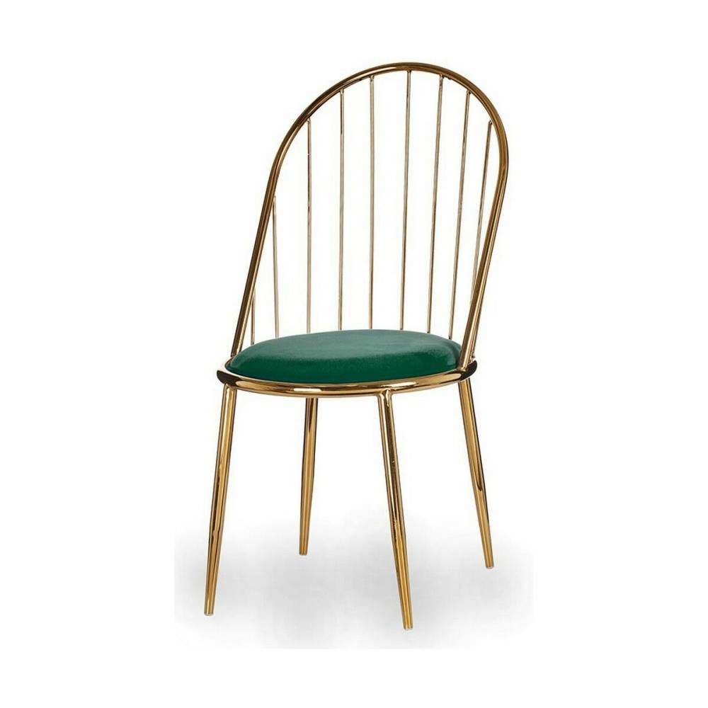Chaise Gift Decor 036 D 036 D Vert Doré Polyester Fer 48 x 95,5 x 48 cm Barres (2 Unités)