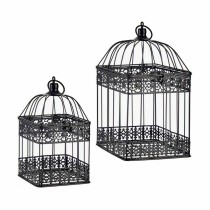 Cage décorative Gift Decor J3182654-BLACK J3182654-BLACK Noir 18 x 35 x 18 cm 14 x 14 x 29 cm Lot (4 Unités)