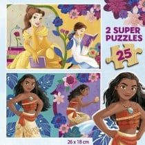 2-Puzzle Set Disney Princess Bella + Vaiana 25 Pieces