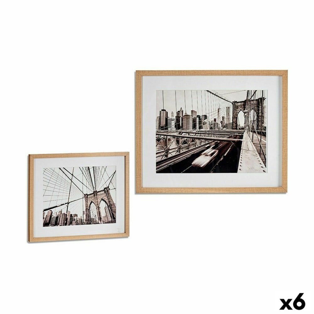 Bild Gift Decor 94949 94949 Braun Holz Glas 43 x 3 x 53 cm (6 Stück)