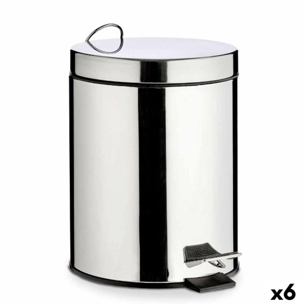 Papierkorb mit Pedal Berilo 92212 92212 Silberfarben Edelstahl Kunststoff 3 L (6 Stück)
