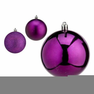 Weihnachtskugeln-Set Krist+ 00776 00776 Lila Kunststoff (12 Stück)