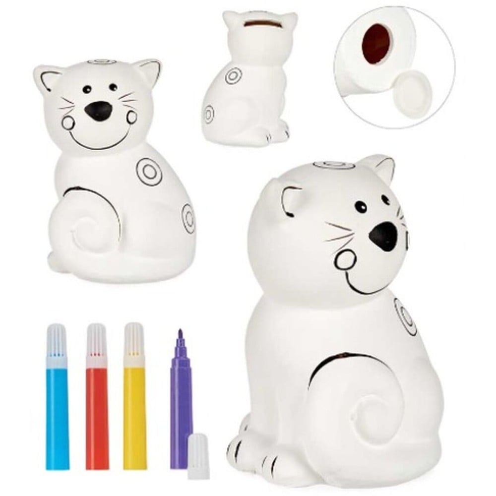 Paint Your Own Money Box Pincello 19280 19280 Ceramic Cat 9 x 11,8 x 8,5 cm (12 Units)
