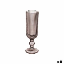Champagnerglas Vivalto OCT-DK80006C OCT-DK80006C Grau Rosa Glas 160 ml Streifen (6 Stück)