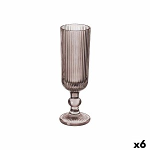 Coupe de champagne Vivalto OCT-DK80006C OCT-DK80006C Gris Rose verre 160 ml Rayures (6 Unités)