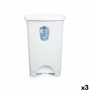 Papierkorb mit Pedal 6245-W 6245-W Weiß Kunststoff 50 L (3 Stück)
