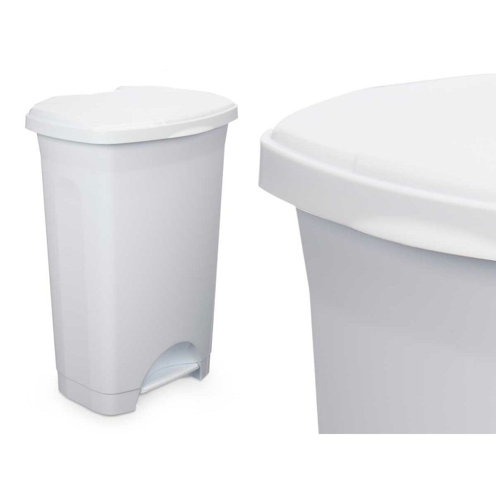 Papierkorb mit Pedal 6245-W 6245-W Weiß Kunststoff 50 L (3 Stück)