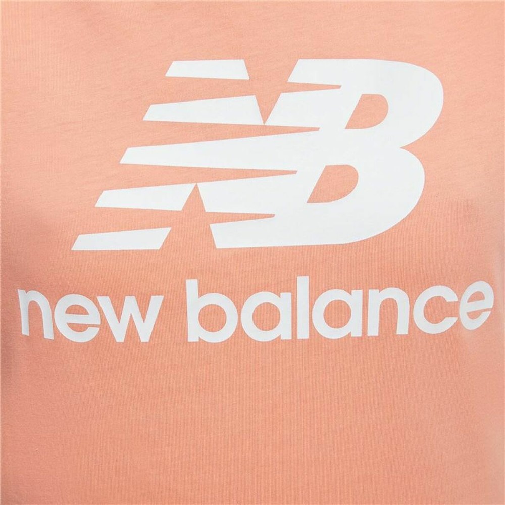 Damen Kurzarm-T-Shirt New Balance Essentials Stacked Rosa