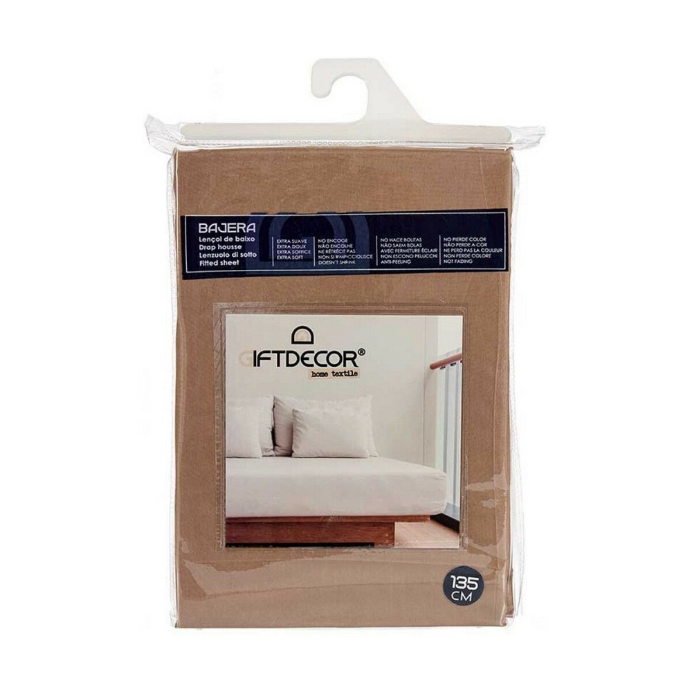 Fitted sheet Gift Decor COL 4-A-135 COL 4-A-135 Brown 135 cm (12 Units)