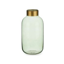 Vase Gift Decor V1530IP-G V1530IP-G Green Golden Glass 14,5 x 29,5 x 14,5 cm (6 Units)
