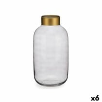 Vase Gift Decor V1530IP-S V1530IP-S Grey Golden Glass 14,5 x 29,5 x 14,5 cm (6 Units)