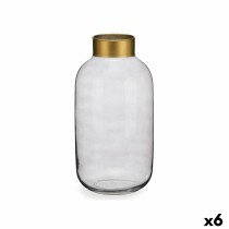 Vase Gift Decor V1530IP-S V1530IP-S Gris Doré verre 14,5 x 29,5 x 14,5 cm (6 Unités)