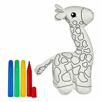 Plüschtier zum Anmalen Giraffe Weiß Schwarz 9 x 23 x 15 cm (8 Stück)