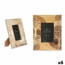 Photo frame Gift Decor 19 19 White Brown Mango wood Tree of Life (6 Units)