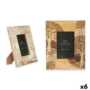 Photo frame Gift Decor 19 19 White Brown Mango wood Tree of Life (6 Units)