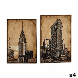 Leinwand Gift Decor 19M004B2-1 New York 90 x 3 x 60 cm (4 Stück)