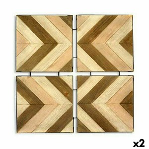 Wall Decoration Gift Decor 6AB1147 Bafana Brown Beige 3 x 82,5 x 82,5 cm (2 Units)