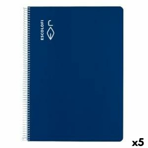 Cahier ESCOLOFI Bleu A4 Din A4 40 Volets (5 Unités)