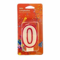 Candle AR1303740 AR1303740 Birthday Number 0 White Red (12 Units)