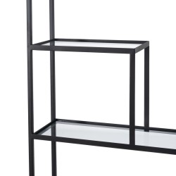 Étagère Noir Verre Fer 70 x 23 x 161 cm