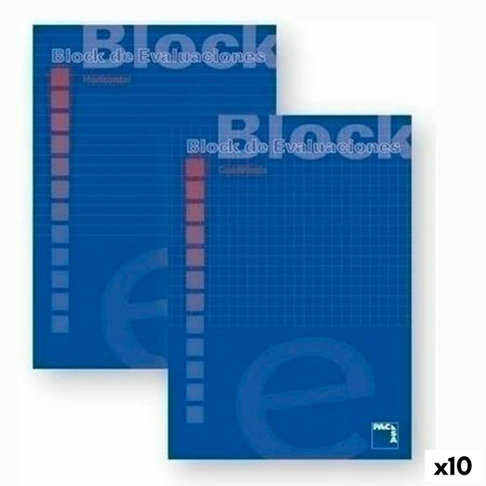 Bloc de Notes Pacsa Bleu A4 50 Volets 4 mm (10 Unités)