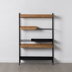 Shelves Brown Black Wood Iron 85 x 26 x 130 cm