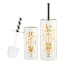 Toilet Brush Berilo DW20800A-D Art Nouveau White Golden Silver Ceramic 9,6 x 32 x 9,6 cm