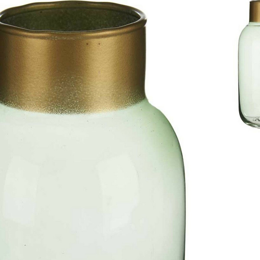 Vase Gift Decor V1224IP-G V1224IP-G Vert Doré verre Lisse 11,5 x 24 x 11,5 cm