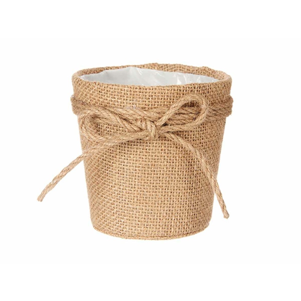Blumentopf Ibergarden WY18-72 WY18-72 Braun Stoff Schnur Kunststoff Schleife 11 x 11 x 12 cm 11 x 10,5 x 11 cm (24 Stück)