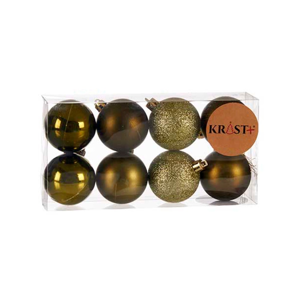 Weihnachtskugeln-Set Krist+ HM20037-092 HM20037-092 grün Kunststoff (12 Stück)