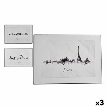 Bild Gift Decor 77561 77561 Weiß Schwarz Spanplatte Stadt 81,5 x 3 x 121 cm (3 Stück)