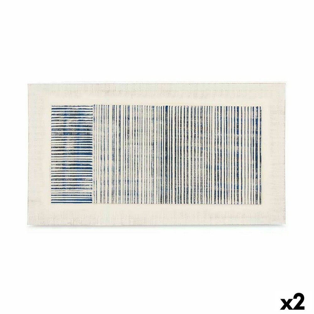 Canvas Gift Decor 82694 82694 Blue White Stripes With relief 110 x 60 x 2,5 cm (2 Units)