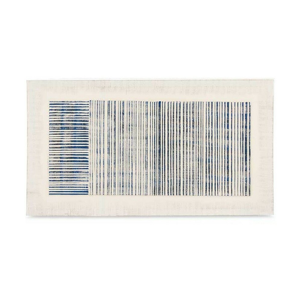 Canvas Gift Decor 82694 82694 Blue White Stripes With relief 110 x 60 x 2,5 cm (2 Units)