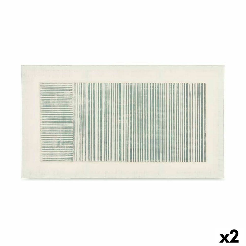 Canvas Gift Decor 82692 82692 Blue White Stripes With relief 110 x 60 x 2,5 cm (2 Units)