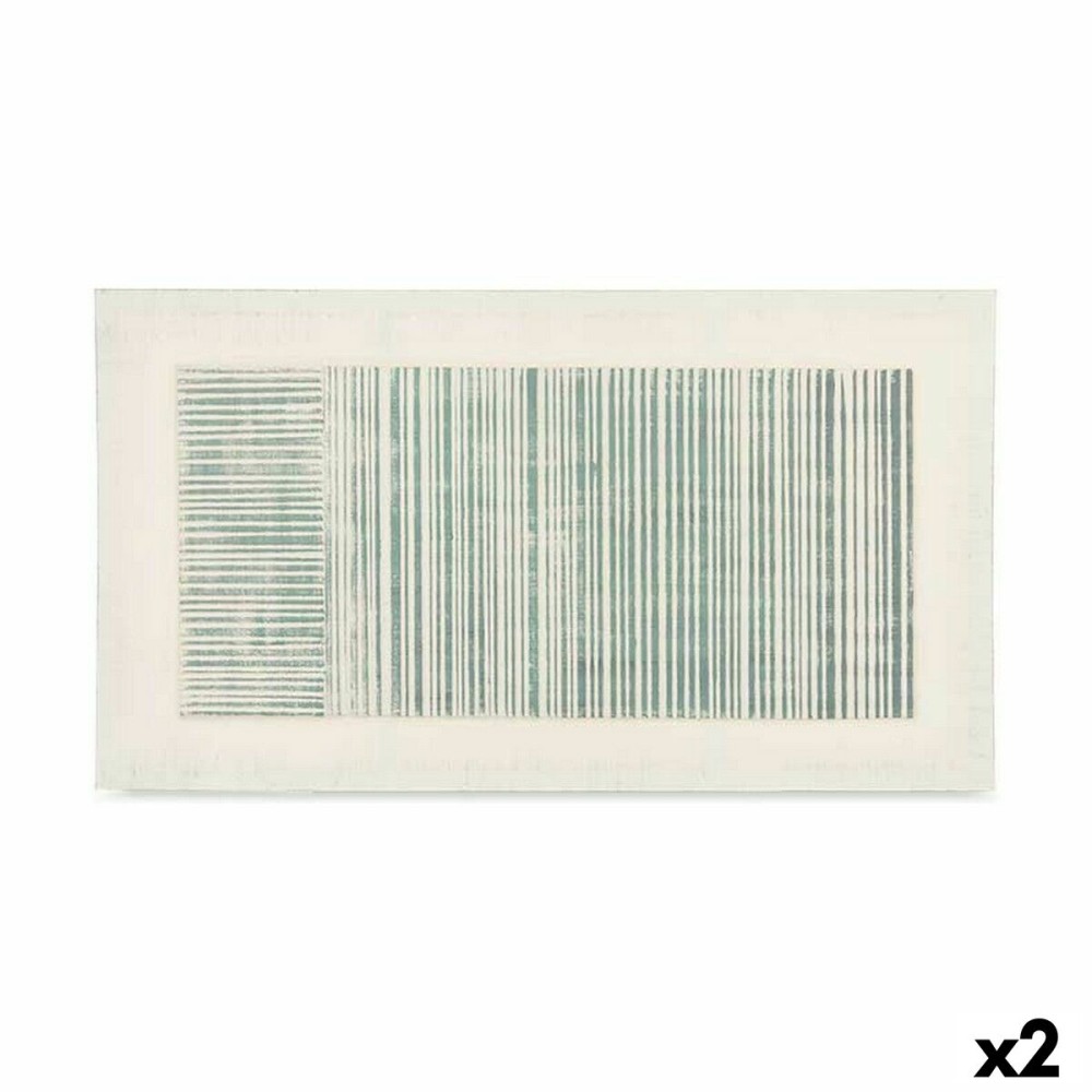 Leinwand Gift Decor 82692 82692 Blau Weiß Streifen Mit Relief 110 x 60 x 2,5 cm (2 Stück)