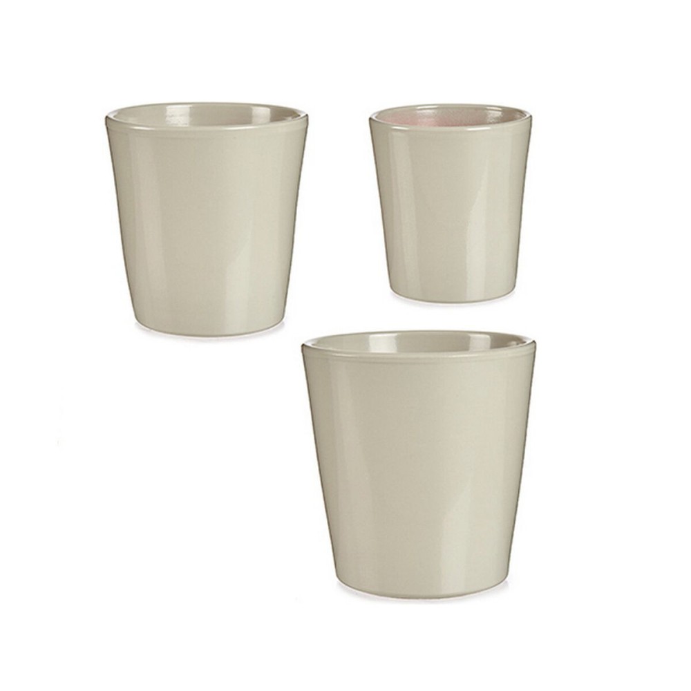 Set of pots Ibergarden LINCE PQ - 7044 LINCE PQ - 7044 Grey Clay 16,5 x 16 x 16,5 cm (6 Units)