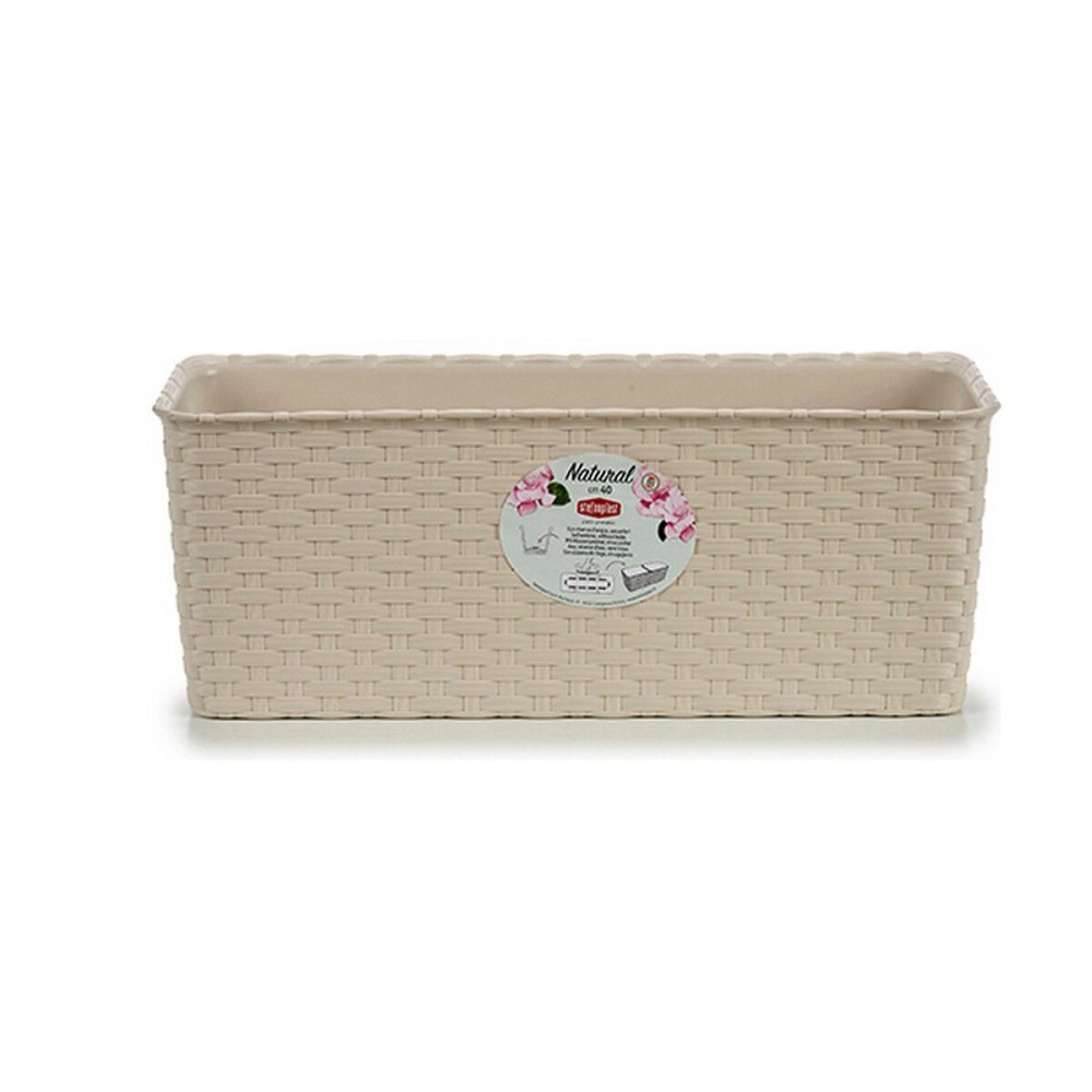 Planter Stefanplast 73741 73741 Beige Plastic 15,5 x 13,5 x 38,5 cm (12 Units)