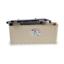 Planter Stefanplast 73741 73741 Beige Plastic 15,5 x 13,5 x 38,5 cm (12 Units)