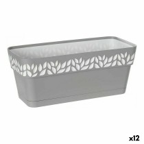 Blumenkasten Stefanplast 94379 Cloe Weiß Grau Kunststoff 13,3 x 12,3 x 29,3 cm (12 Stück)