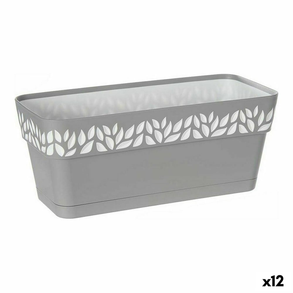 Jardinière Stefanplast 94379 Cloe Blanc Gris Plastique 13,3 x 12,3 x 29,3 cm (12 Unités)