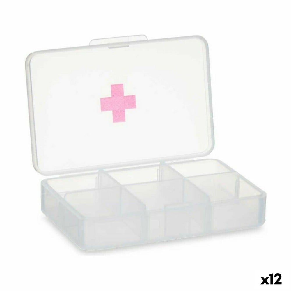 Pillbox with Compartments Berilo HW0929-1 HW0929-1 Transparent Plastic 11,5 x 18 x 2,2 cm 9 x 2,5 x 6 cm (12 Units)